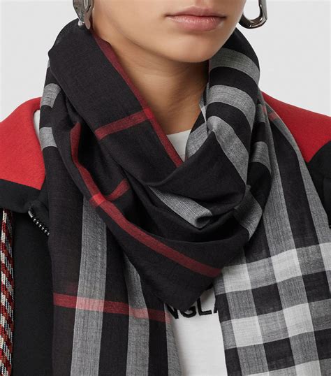 mytheresa burberry scarf|Burberry check wool scarf.